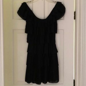 White House Black Market Ruffle black dress